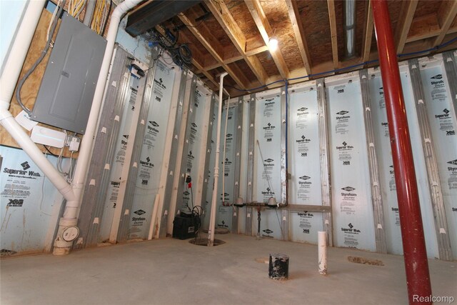 1041 Lancaster St, Lapeer, MI 48446 - unfinished basement with electric panel