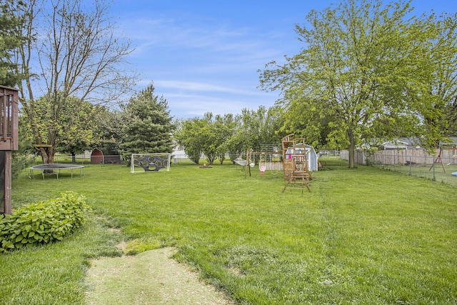 830 E Lyons St, Schoolcraft, MI 49087 - view of yard featuring a trampoline