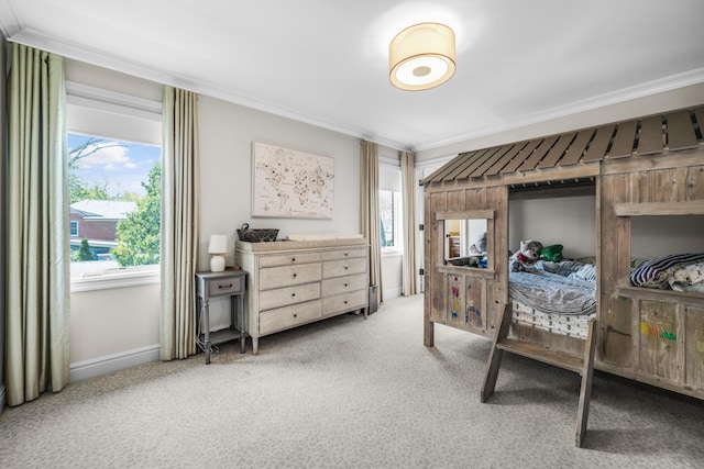 1655 Dorchester Rd, Birmingham, MI 48009 - bedroom featuring carpet floors, crown molding, and baseboards
