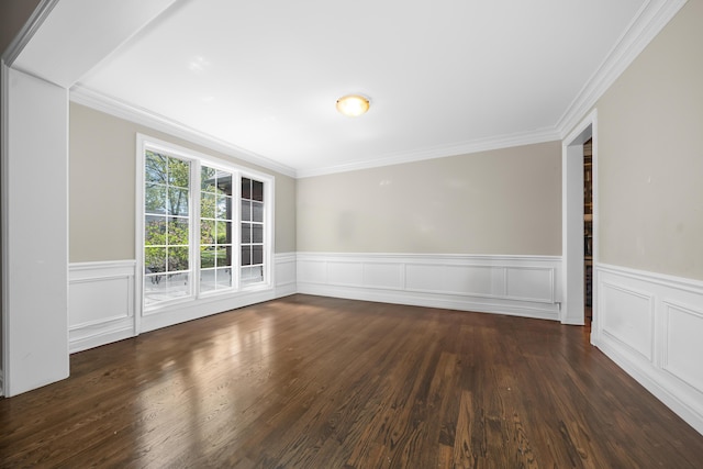 1655 Dorchester Rd, Birmingham, MI 48009 - spare room featuring crown molding, wood finished floors, and a wainscoted wall
