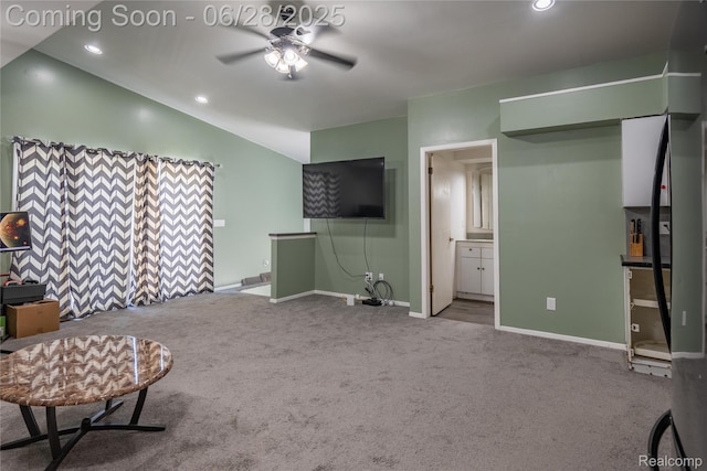36426 Weideman St, Clinton Township, MI 48035 - sitting room with ceiling fan, carpet, and recessed lighting