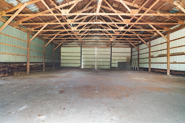7060 Dobson Rd, Jonesville, MI 49250 - garage featuring metal wall