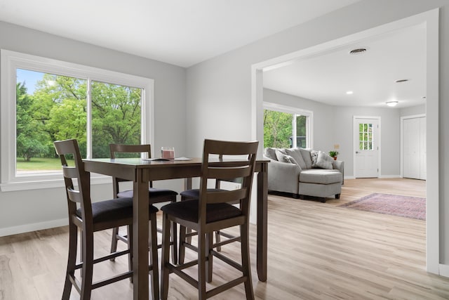 7060 Dobson Rd, Jonesville, MI 49250 - dining area featuring light wood-type flooring and baseboards