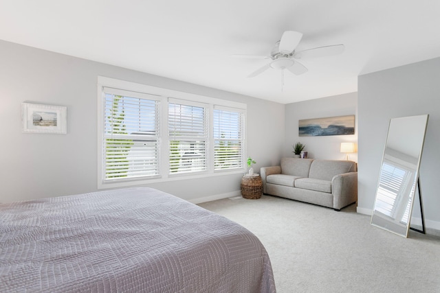 245 Cavelier Ave, Saint Joseph, MI 49085 - bedroom featuring baseboards, carpet flooring, and ceiling fan