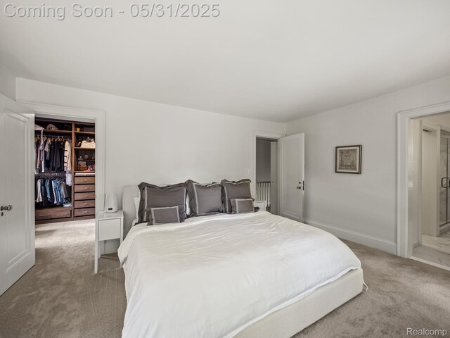 822 Suffield Ave, Birmingham, MI 48009 - bedroom featuring carpet floors, a walk in closet, a closet, and baseboards