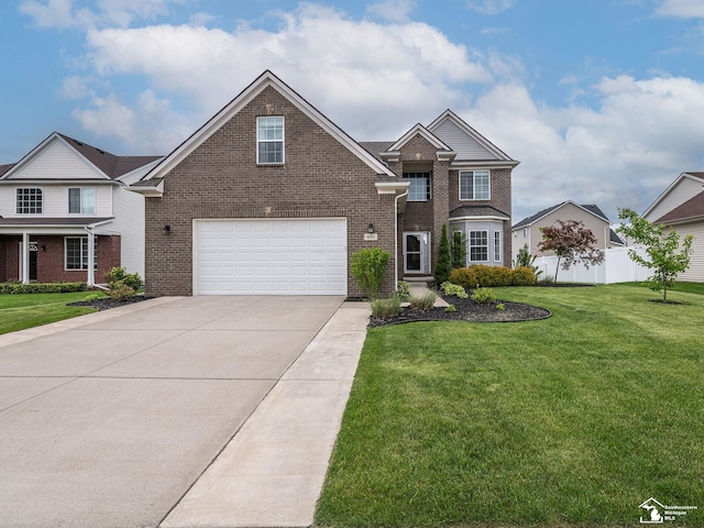 691 Foxworth St, Dundee, MI 48131 - traditional-style home featuring brick siding, a garage, and concrete driveway