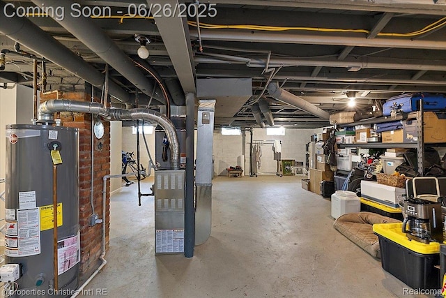2111 Ellwood Ave, Berkley, MI 48072 - unfinished basement featuring water heater and heating unit