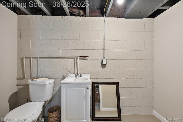 2111 Ellwood Ave, Berkley, MI 48072 - bathroom with vanity and concrete block wall