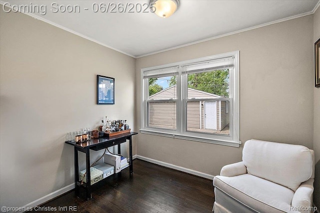 2111 Ellwood Ave, Berkley, MI 48072 - sitting room with dark wood finished floors and crown molding