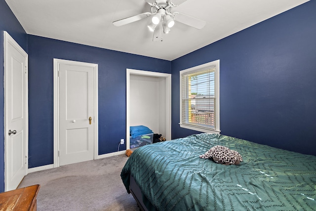 17270 Taft Rd, Spring Lake, MI 49456 - bedroom featuring carpet floors, baseboards, and a ceiling fan