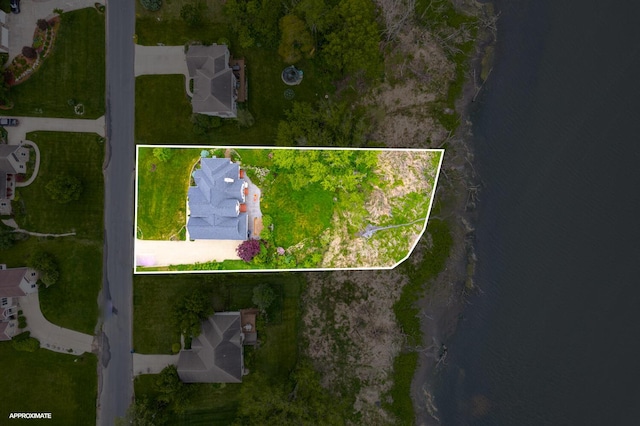 4132 Winding Way, Kalamazoo, MI 49004 - view of property location with property parcel outlined and a large body of water