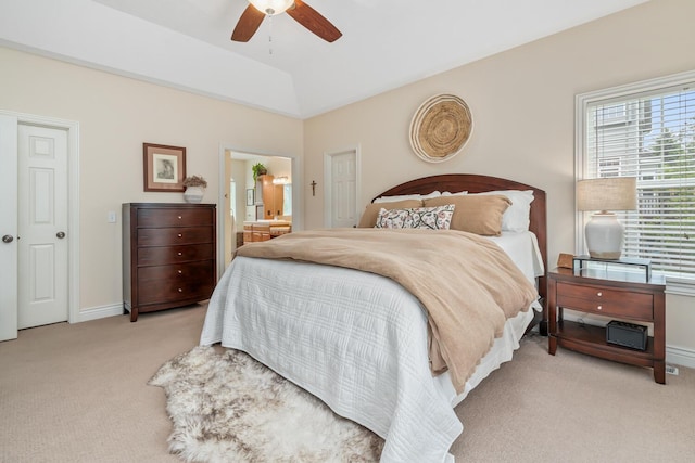 4132 Winding Way, Kalamazoo, MI 49004 - bedroom with light carpet, ensuite bath, ceiling fan, and baseboards