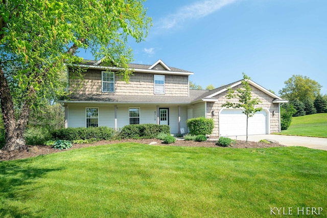 8718 Little Bend Ct, Middleville, MI 49333 - view of front facade featuring a garage, a front yard, and driveway