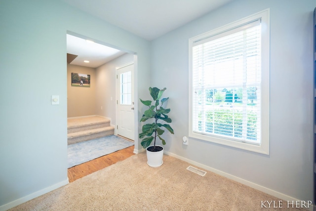 8718 Little Bend Ct, Middleville, MI 49333 - foyer with stairway and baseboards
