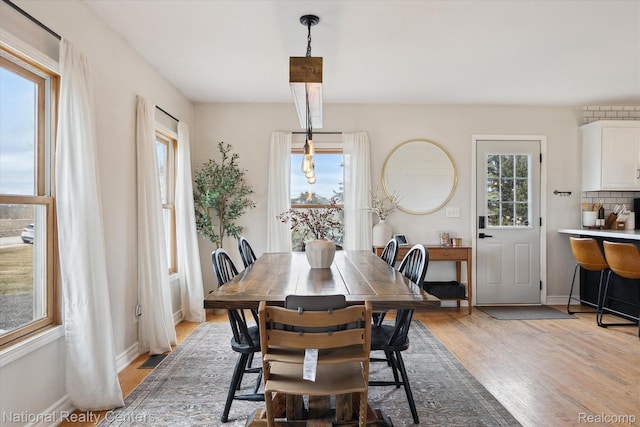 2020 Nicholson Rd, Fowlerville, MI 48836 - dining area with light wood-style flooring and baseboards