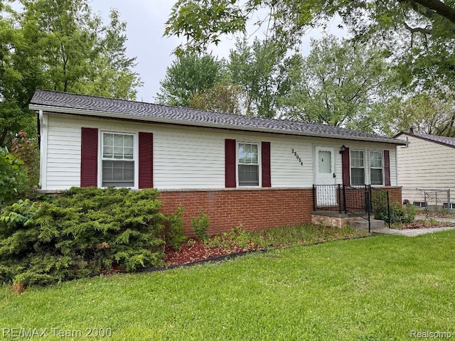 29054 Burning Tree Ln, Romulus, MI 48174 - single story home featuring brick siding and a front lawn