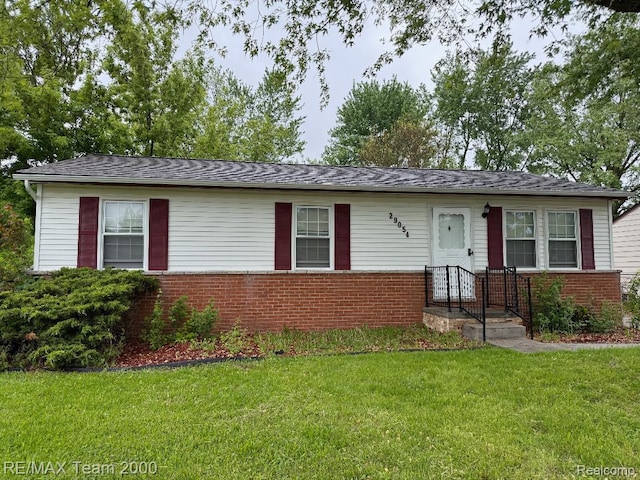 29054 Burning Tree Ln, Romulus, MI 48174 - ranch-style home featuring brick siding and a front yard
