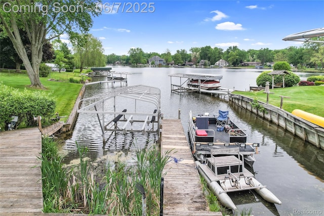 11404 Cedar Bend Dr, Pinckney, MI 48169 - dock with a water view and a yard