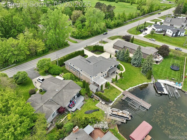 13525 Torrey Rd, Fenton, MI 48430 - aerial perspective of suburban area with a large body of water