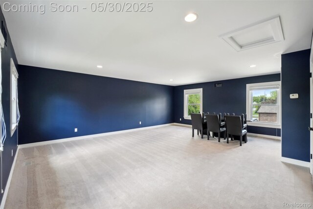 13525 Torrey Rd, Fenton, MI 48430 - unfurnished room featuring attic access, carpet, baseboards, and recessed lighting