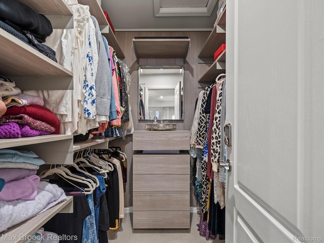 764 Hummingbird Dr, Rochester, MI 48307 - walk in closet featuring attic access