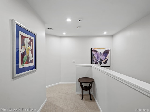 764 Hummingbird Dr, Rochester, MI 48307 - hall featuring carpet, recessed lighting, and baseboards