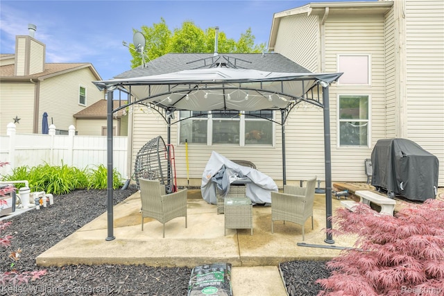 18615 Andrew Ln, New Boston, MI 48164 - view of patio with grilling area and a gazebo