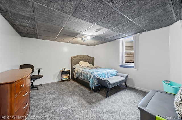18615 Andrew Ln, New Boston, MI 48164 - carpeted bedroom featuring a drop ceiling and baseboards