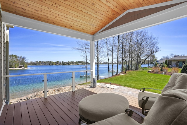 333 S W Silver Lake Rd, Michigan, MI 49685 - deck with a yard and a water view