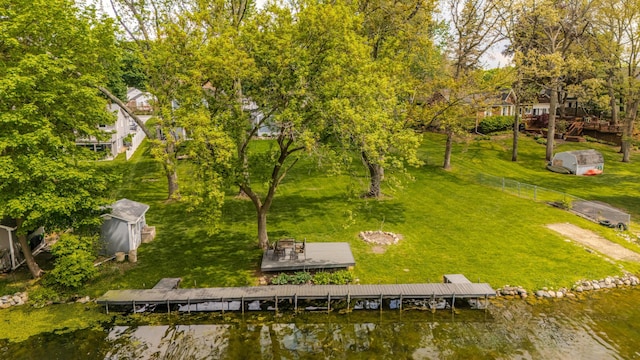 3063 Lansdowne Rd, Waterford, MI 48329 - dock with a water view and view of wooded area
