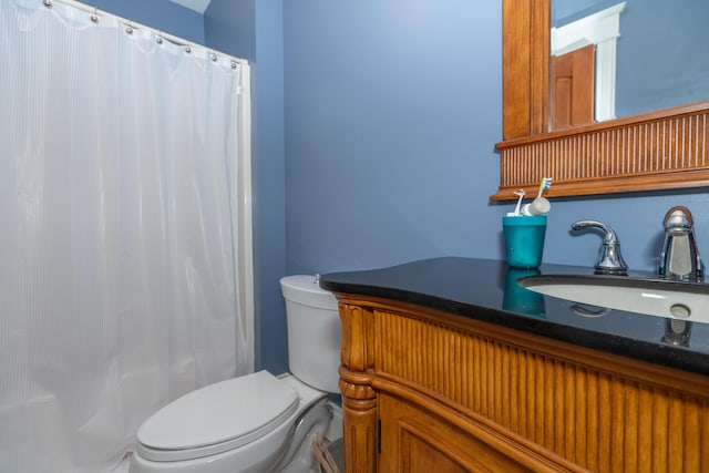 10543 Lakeshore Dr, West Olive, MI 49460 - bathroom featuring toilet, vanity, and a shower with curtain
