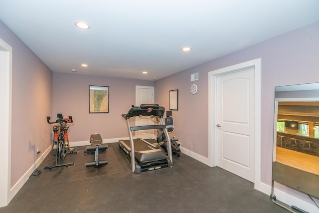 10543 Lakeshore Dr, West Olive, MI 49460 - workout area with recessed lighting and baseboards