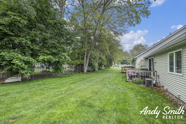 319 Nestlewood Dr Unit 3, Holland, MI 49424 - view of yard featuring cooling unit and a wooden deck
