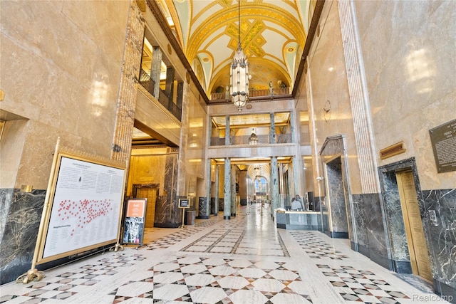 7614 Kipling Unit 15, Detroit, MI 48206 - building lobby featuring a high ceiling