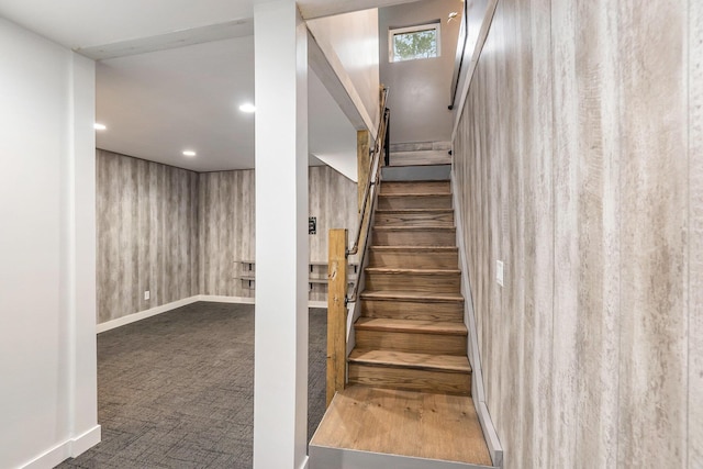4958 Juniper Rdg, Newaygo, MI 49337 - stairway featuring recessed lighting, carpet flooring, and baseboards