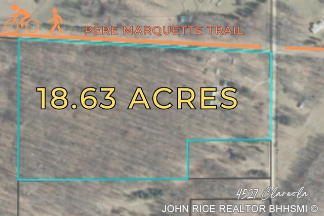 4527 Clareola Ave, Lake, MI 48632 - aerial map of property and surrounding area with property boundaries highlighted