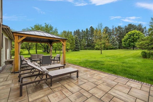 4047 Ramsgate Ct, Ann Arbor, MI 48103 - view of patio / terrace featuring a gazebo and an outdoor hangout area