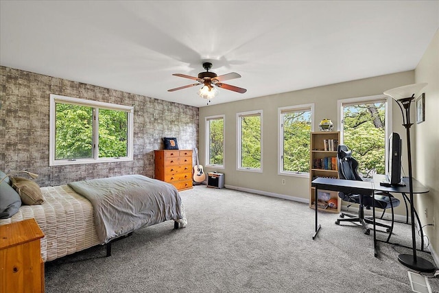 4047 Ramsgate Ct, Ann Arbor, MI 48103 - bedroom featuring multiple windows, an office area, carpet floors, and baseboards