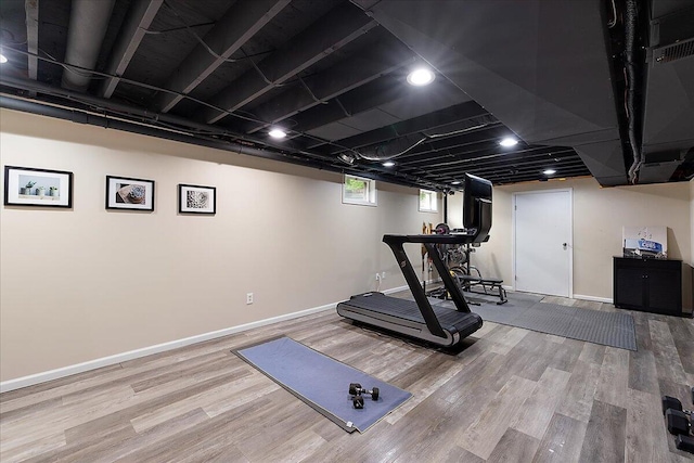4047 Ramsgate Ct, Ann Arbor, MI 48103 - exercise room with wood finished floors and baseboards