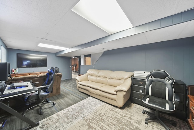 2837 Elmwood Dr, Adrian, MI 49221 - office area with a paneled ceiling and wood finished floors