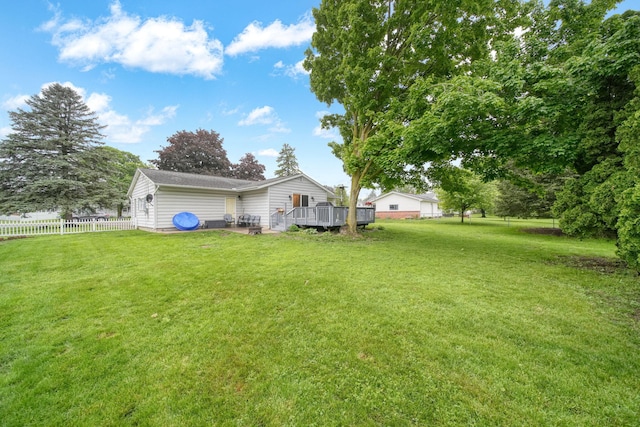 2837 Elmwood Dr, Adrian, MI 49221 - view of yard featuring a wooden deck