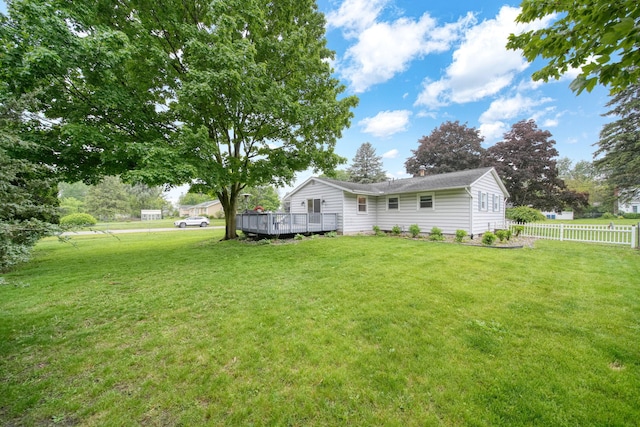 2837 Elmwood Dr, Adrian, MI 49221 - view of yard with a wooden deck