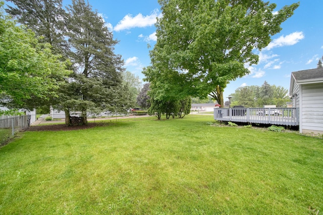2837 Elmwood Dr, Adrian, MI 49221 - view of yard featuring a wooden deck