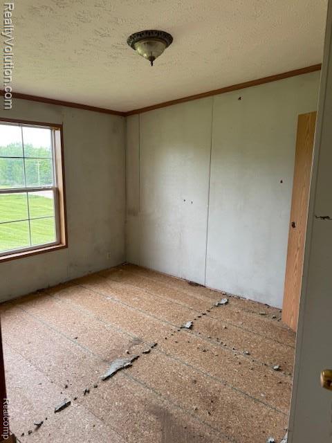 5736 Burnside Rd, North Branch, MI 48461 - empty room with ornamental molding and a textured ceiling