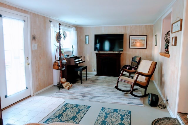 12765 Sand Creek Highway, Sand Creek, MI 49279 - entryway featuring healthy amount of natural light, crown molding, baseboards, and a fireplace