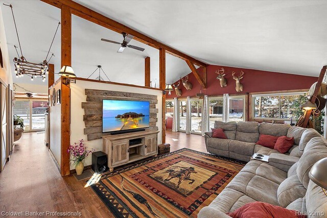 5240 Thomas Rd, Metamora, MI 48455 - living room with wood finished floors and a ceiling fan