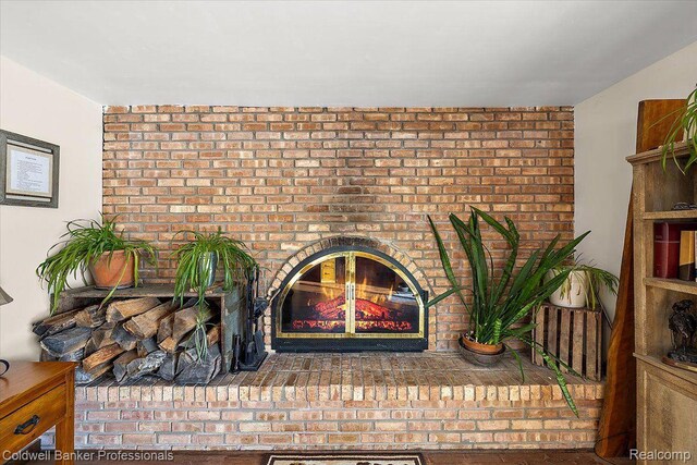 5240 Thomas Rd, Metamora, MI 48455 - detailed view of a brick fireplace