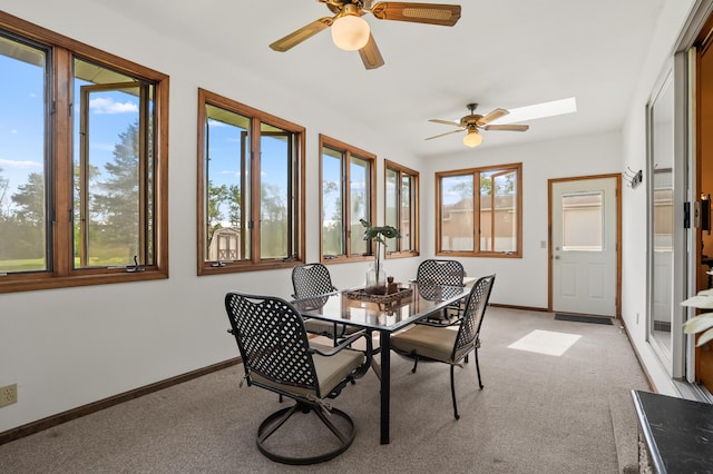 8300 W X Ave, Schoolcraft, MI 49087 - sunroom / solarium featuring baseboards, carpet floors, and a skylight
