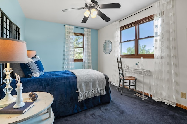 8300 W X Ave, Schoolcraft, MI 49087 - carpeted bedroom featuring a ceiling fan