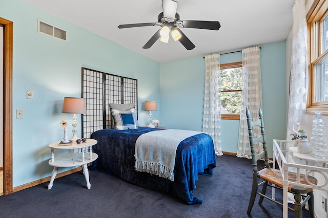 8300 W X Ave, Schoolcraft, MI 49087 - bedroom featuring carpet, baseboards, and ceiling fan